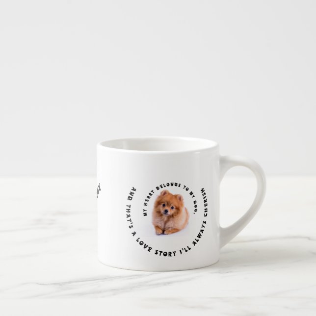 Taza De Espresso Furry Friends Personalizado Mascota Portrait Mug (Derecha)