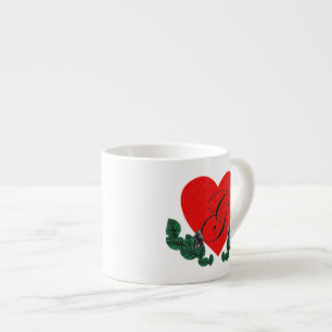 Taza De Espresso G en un corazón (personalizable)