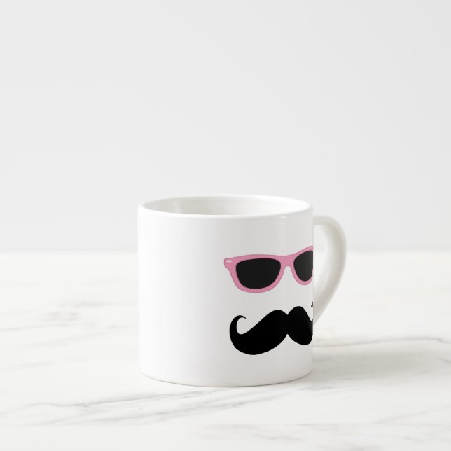 Taza De Espresso Gafas de sol rosadas Geeky divertidas con el (Derecha)