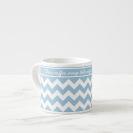 Taza De Espresso Galones azul claro y blancos
