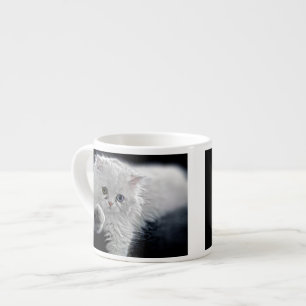Taza De Espresso Gatito persa blanco