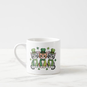 Taza De Espresso Gatitos afortunados del día de San Patricio-47474