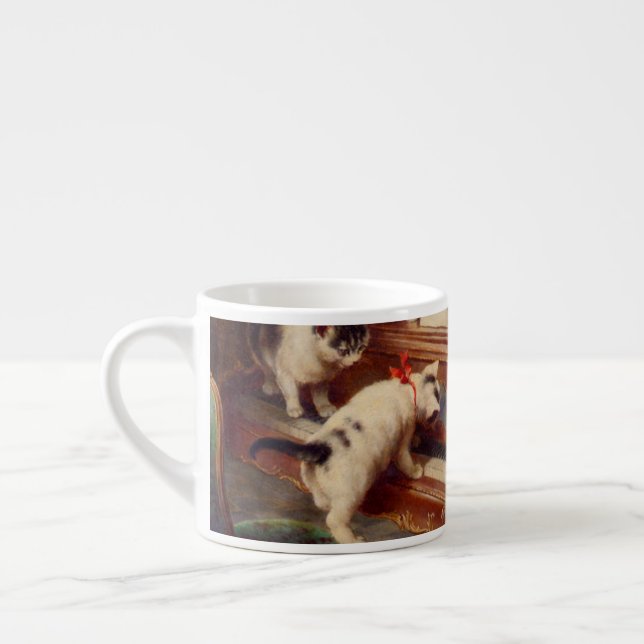 Taza De Espresso Gatitos y Piano (Izquierda)