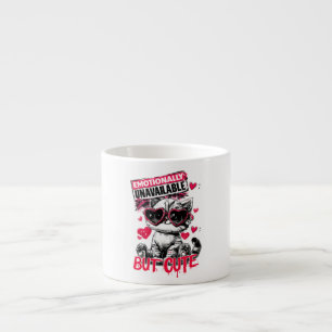 Taza De Espresso Gato Adorable pero Emocionalmente No Disponible co