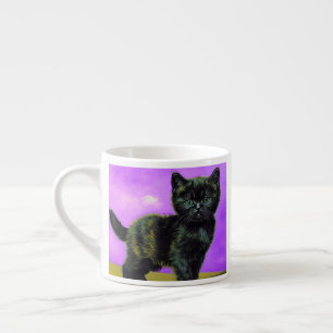 Taza De Espresso Gato al Estilo de Van Gogh