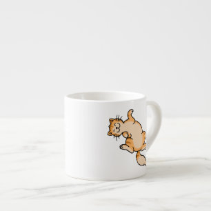 Taza De Espresso Gato de tabby anaranjado
