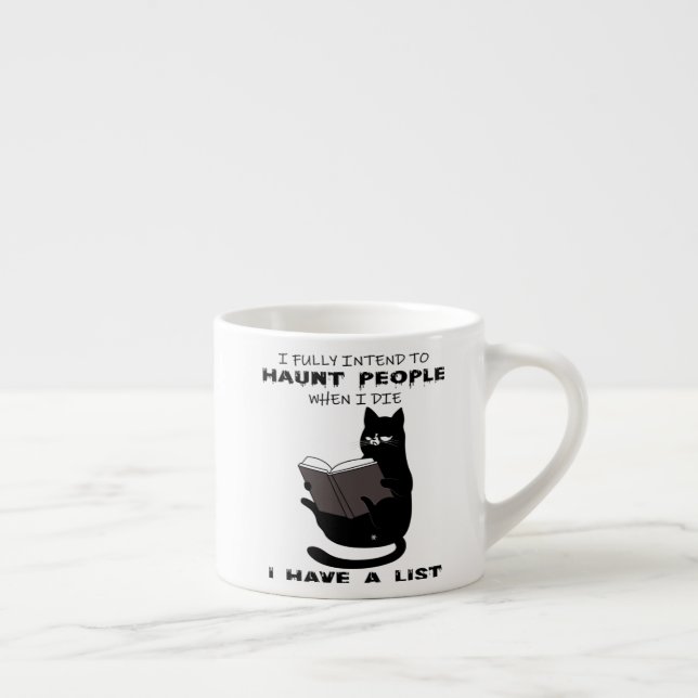 Taza De Espresso GATO DIVERTIDO, dichos de gato negro divertidos, l (Derecha)