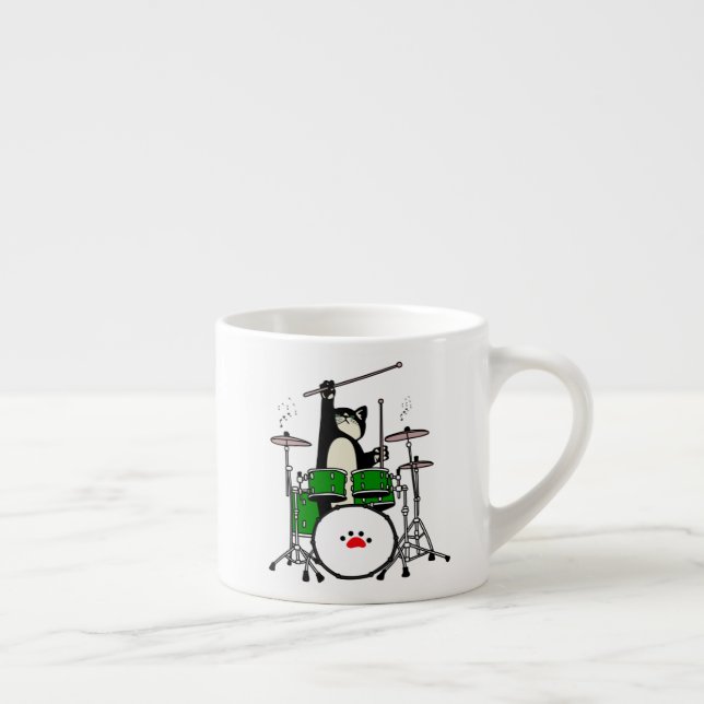 Taza De Espresso Gato jugando regalo musical, tambor de juego para  (Derecha)