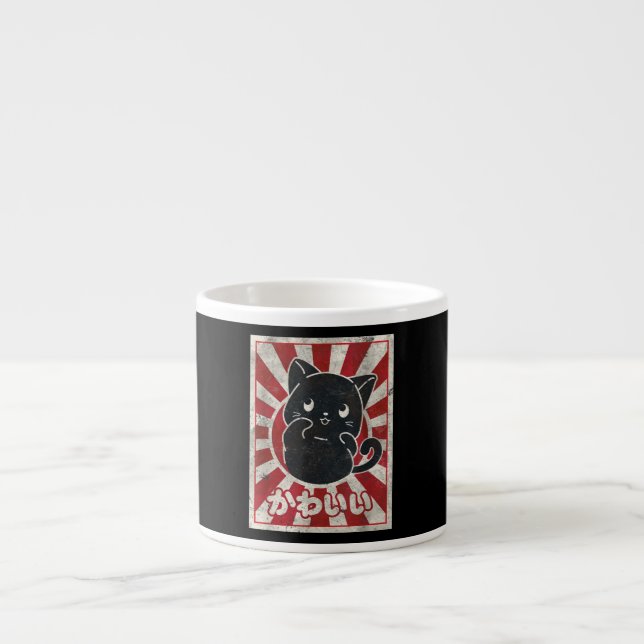 Taza De Espresso Gato Kawaii Gato japonés Anime Gate (Frente)