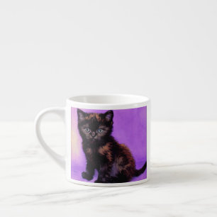 Taza De Espresso Gato púrpura estilo Van Gogh