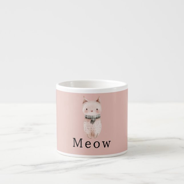 Taza De Espresso Gatos rosados de Rubor (Frente)