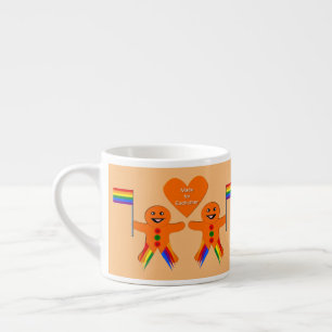 Taza De Espresso Gay Men Navidades Gingerbread Pareja