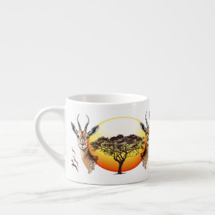 Taza De Espresso Gazelle Animal salvaje Antelope africano