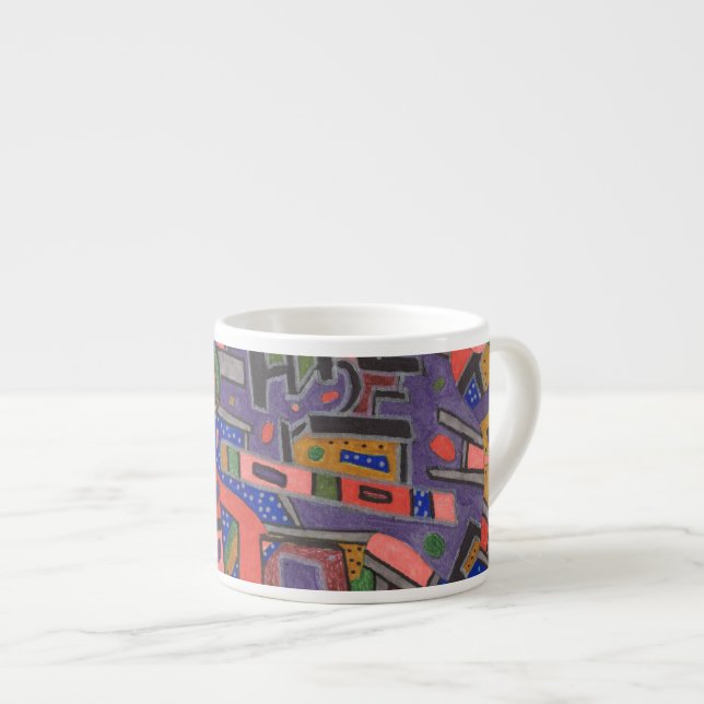 Taza De Espresso Geo-Tech, abstracto (Derecha)