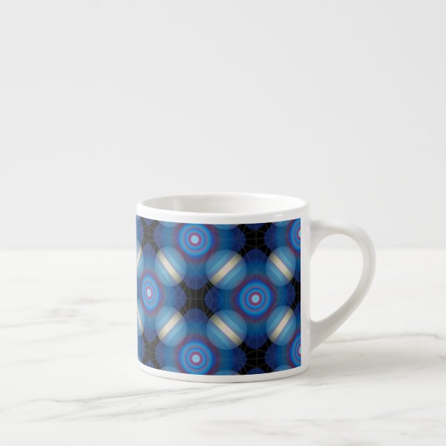 Taza De Espresso Geométrica de la espaciadora azul (Derecha)