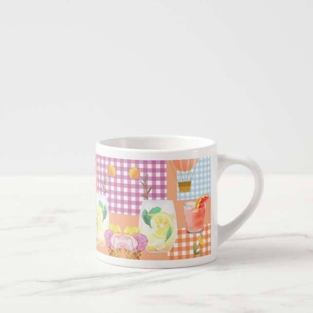 Taza De Espresso Gingham Dreaming de Summer Espresso Mug (Derecha)