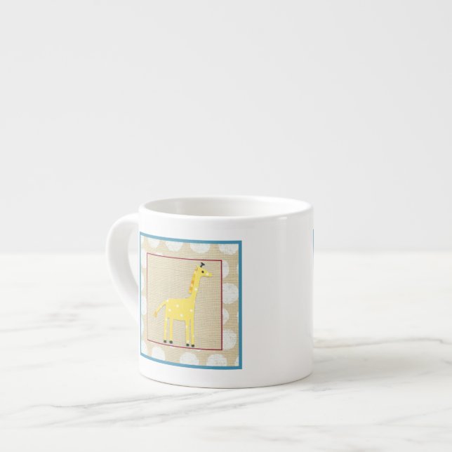 Taza De Espresso Girafa amarilla con puntos de polka blanco (Izquierda)