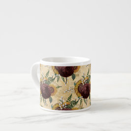 Taza De Espresso Girasol y Ranunculus