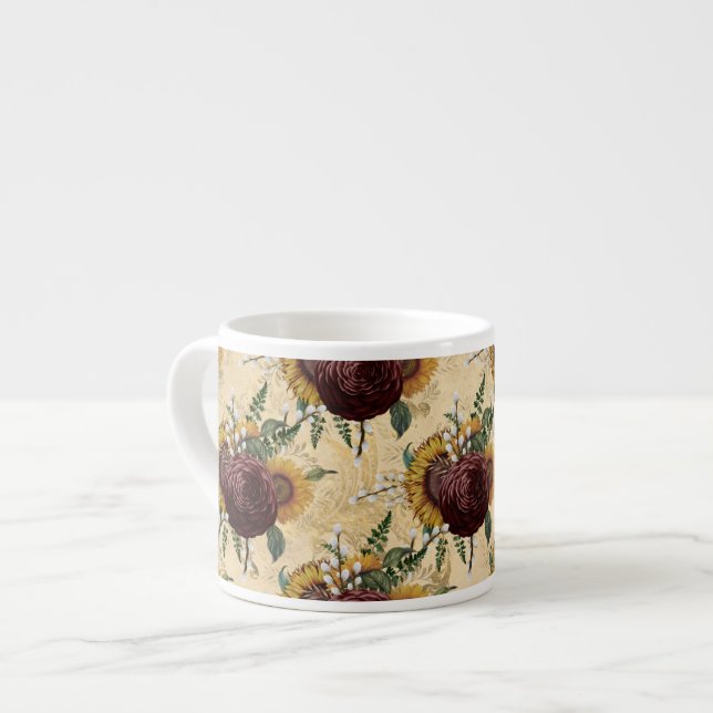 Taza De Espresso Girasol y Ranunculus (Izquierda)
