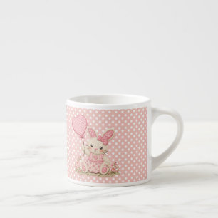 Taza De Espresso Globo de conejo rosa