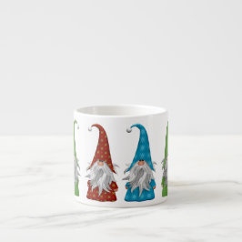 Taza De Espresso Gnomos de Navidad multicolores