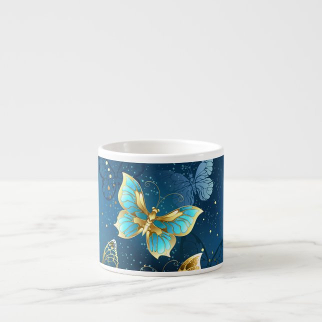 Taza De Espresso Golden butterflies (Frente)