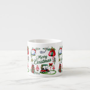 Taza De Espresso Golf Feliz Navidad con temática de equipo de golf