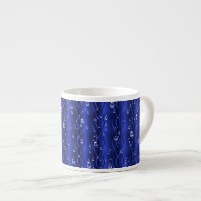 Taza De Espresso Gotas de lluvia azul Metalizado (Derecha)