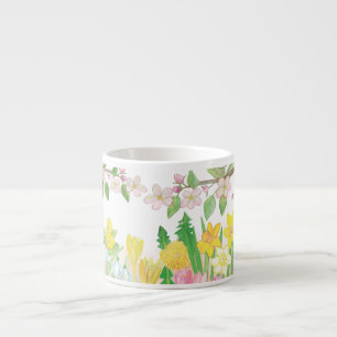 Taza De Espresso Gotas de nieve, cebollas, flores de manzana, daffo