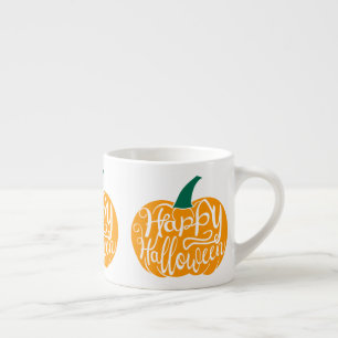 Taza De Espresso Grabación feliz de Halloween con calabaza tallada