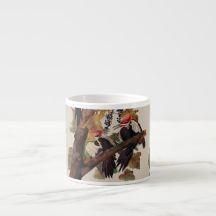 Taza De Espresso Grabado de ave Carpintero Pileado de John James Au