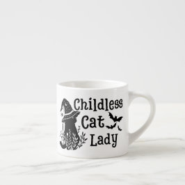 Taza De Espresso Graciosa espeluznante Dama de gato sin hijos