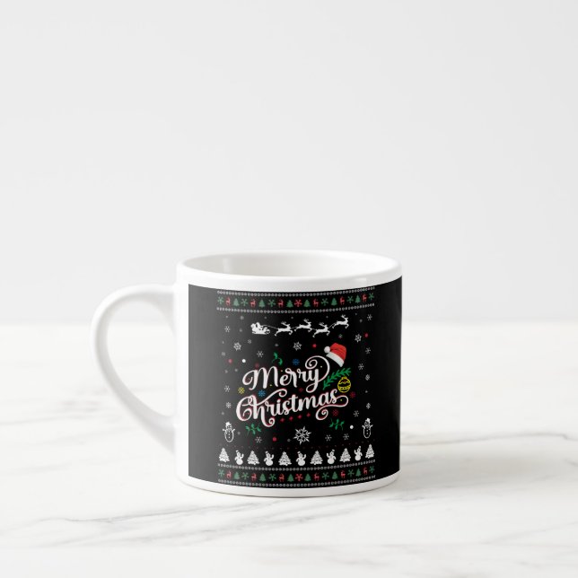 Taza De Espresso Graciosa Feliz Navidad (Izquierda)