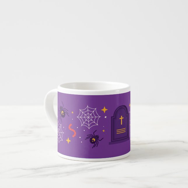 Taza De Espresso Graciosa fiesta de Halloween Groovy Rip (Izquierda)