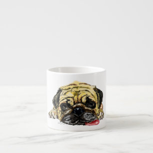 Taza De Espresso Gracioso Espresso Cup con Perro Pug