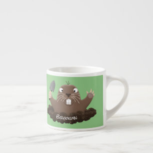 Taza De Espresso Gracioso gopher digging personalizado ilustracion