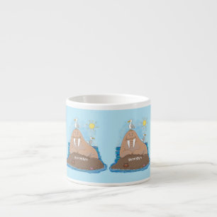 Taza De Espresso Gracioso ilustracion personalizado de moras felice