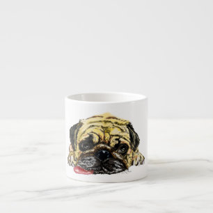 Taza De Espresso Gracioso Mug con Perro Pug