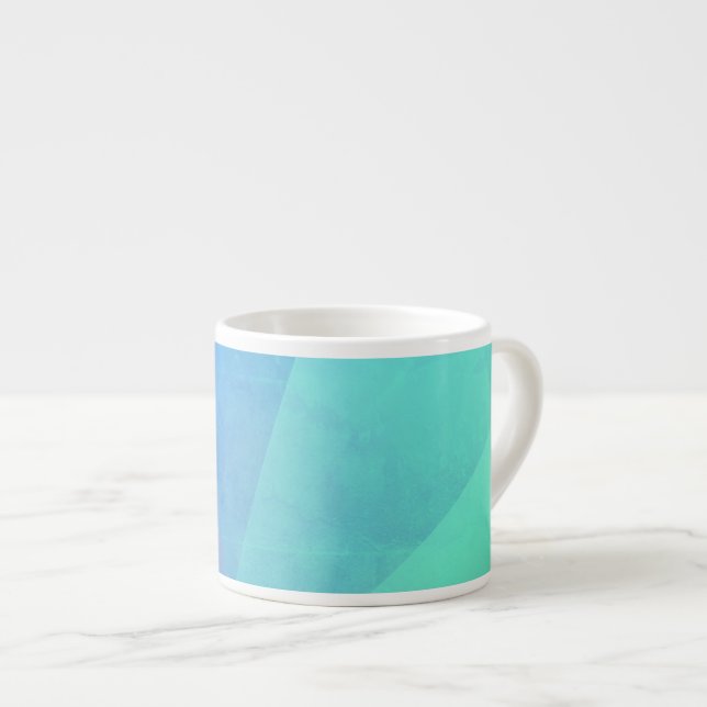 Taza De Espresso Gradación Geométrica Moderna De Agua Azul Y Turque (Derecha)