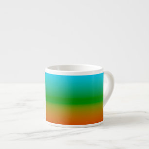 Taza De Espresso Gradiente verde azul y Naranja