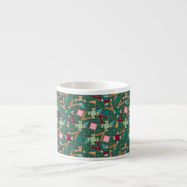 Taza De Espresso Graffiti Explosion Modern Geometric Pattern 