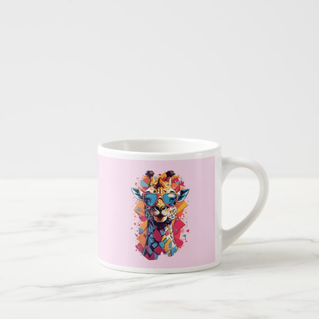Taza De Espresso Graffiti Style Giraffe Portrait-58567 (Derecha)