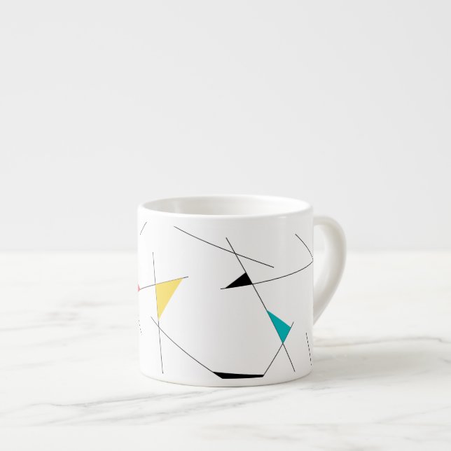 Taza De Espresso Gráfica geométrica moderna, moderna, simple y dive (Derecha)