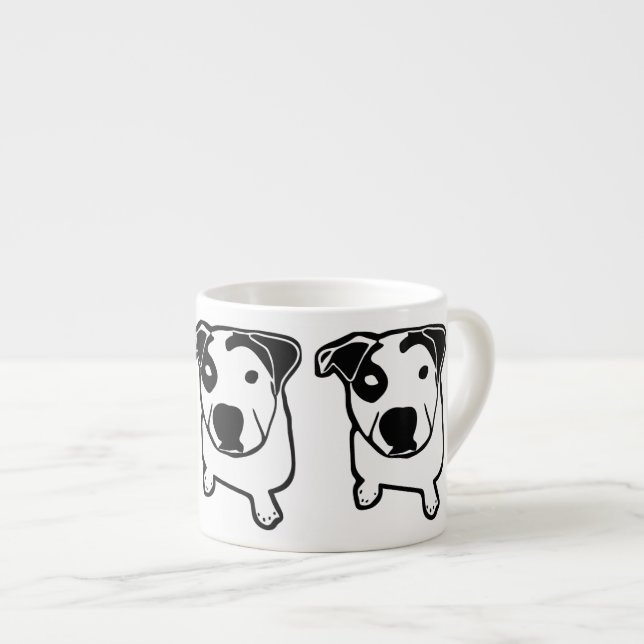 Taza De Espresso Gráfico del T-Hueso del pitbull (Derecha)