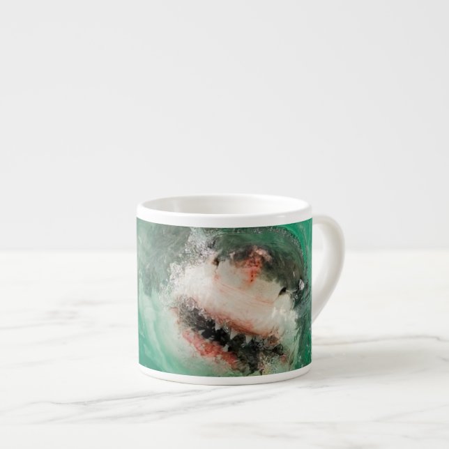 Taza De Espresso Gran blanco Shark1 (Derecha)