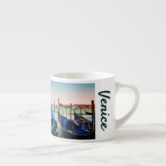 Taza De Espresso Gran Canal de Venecia con góndolas icónicas azules
