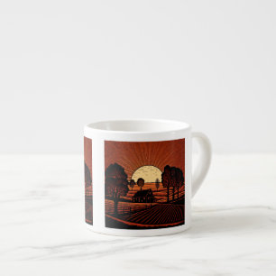 Taza De Espresso Granja de madera Espresso Mug