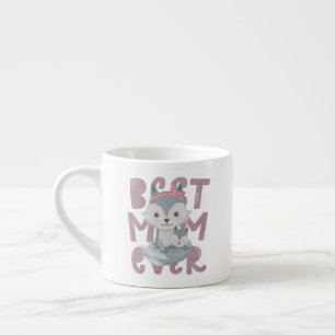 Taza De Espresso Gray Fox Mom y Cub - La mejor mamá de la historia