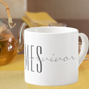 Taza De Espresso Grays, Monograma, Script, soy un sobreviviente de