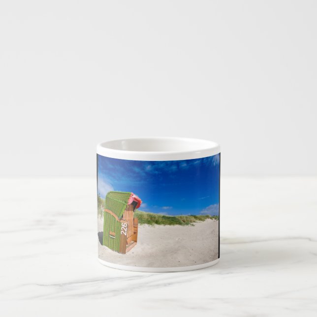 Taza De Espresso Green Beach chair at the North Sea (Frente)